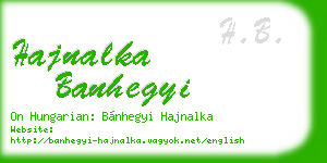 hajnalka banhegyi business card