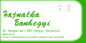 hajnalka banhegyi business card